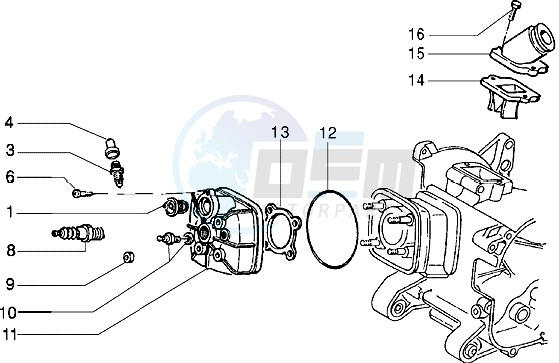 Cylinder head - Induction pipe (Vehicle with rear hub brake) image