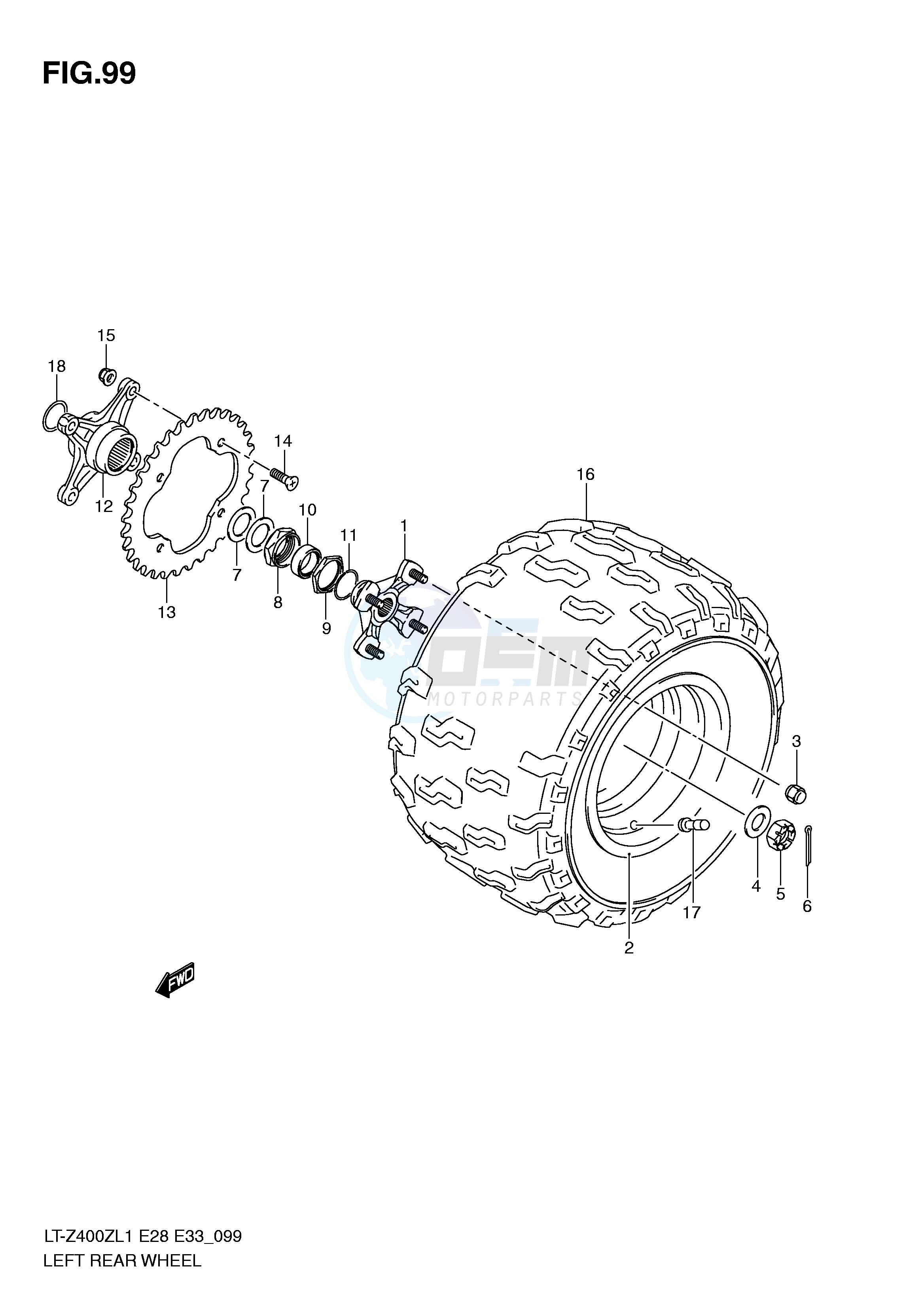 LEFT REAR WHEEL (LT-Z400ZL1 E28) image