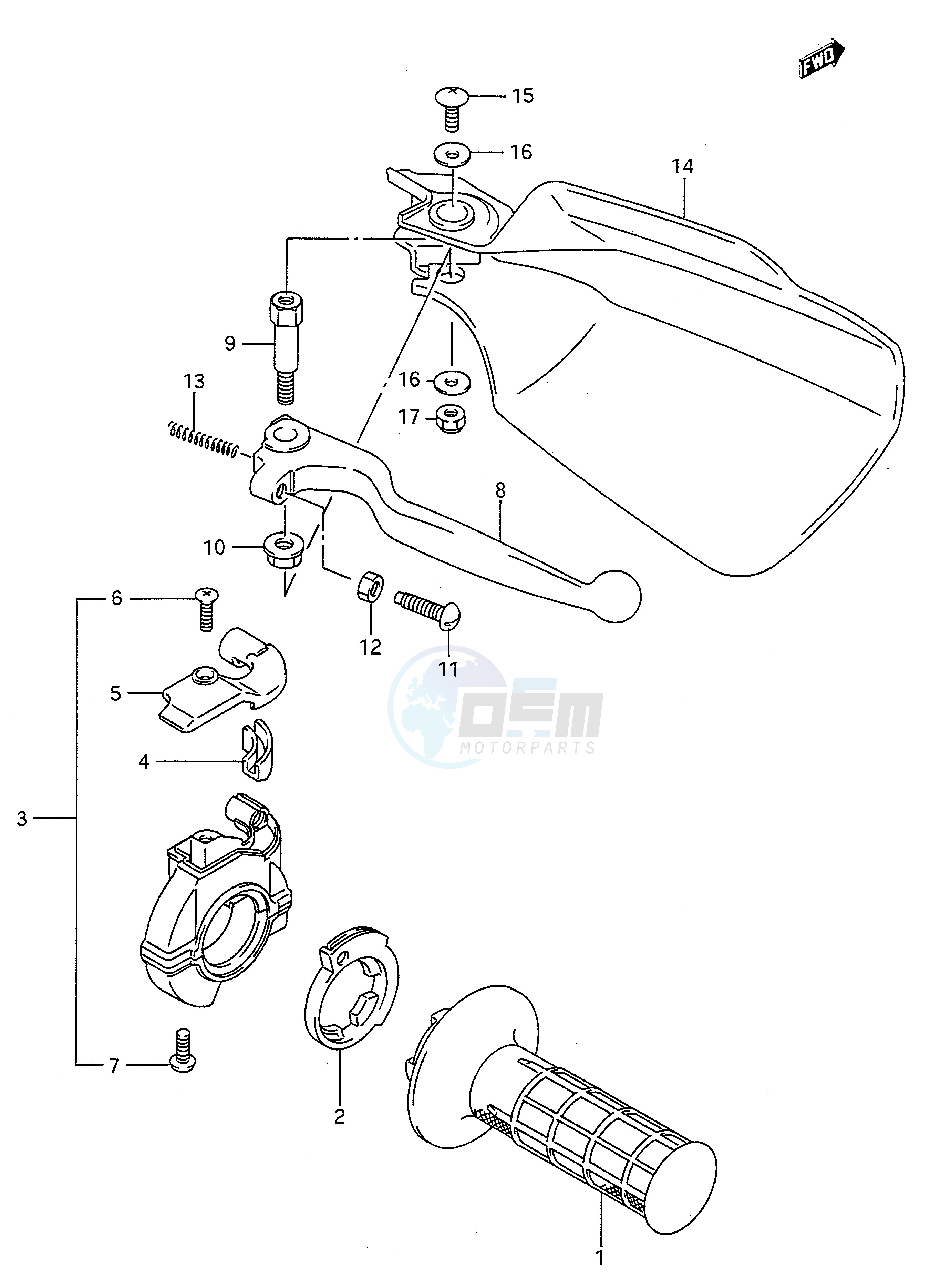 RIGHT KNUCKLE COVER (MODEL K L M) blueprint