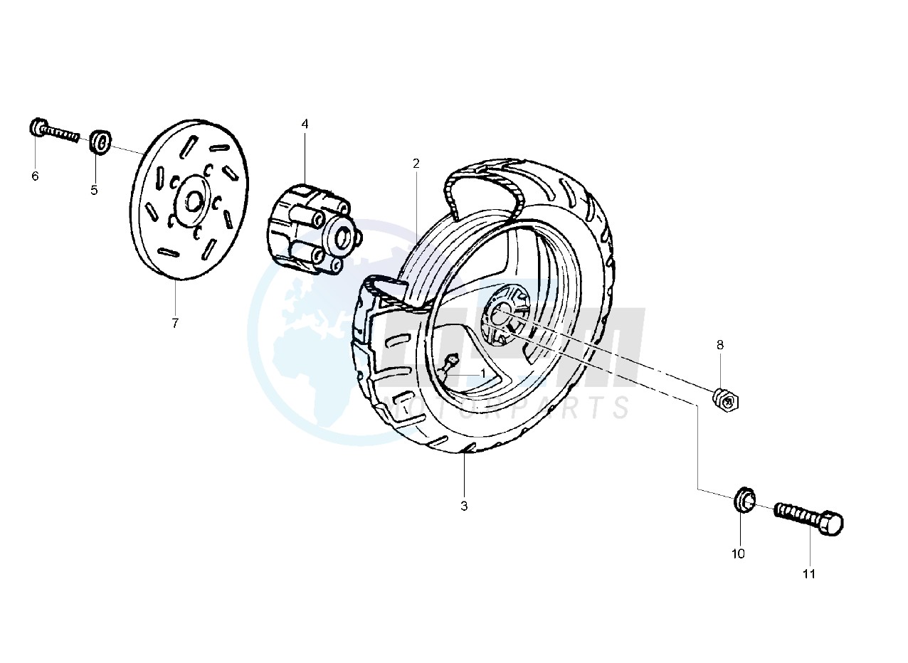 Rear wheel disc brake blueprint