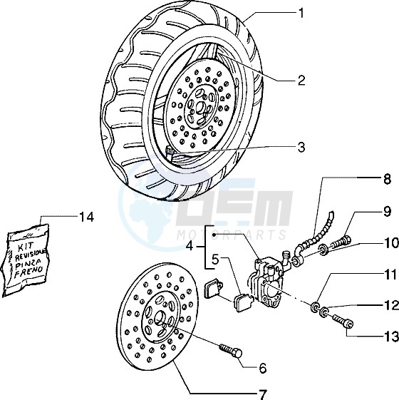 Front wheel - Caliper blueprint