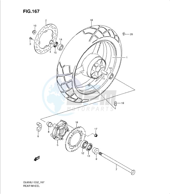 REAR WHEEL (DL650UEL1 E19) image