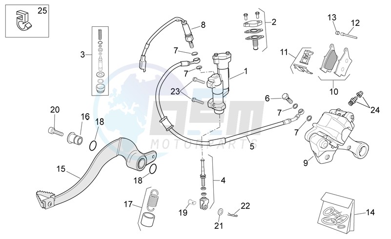 Rear brake system image