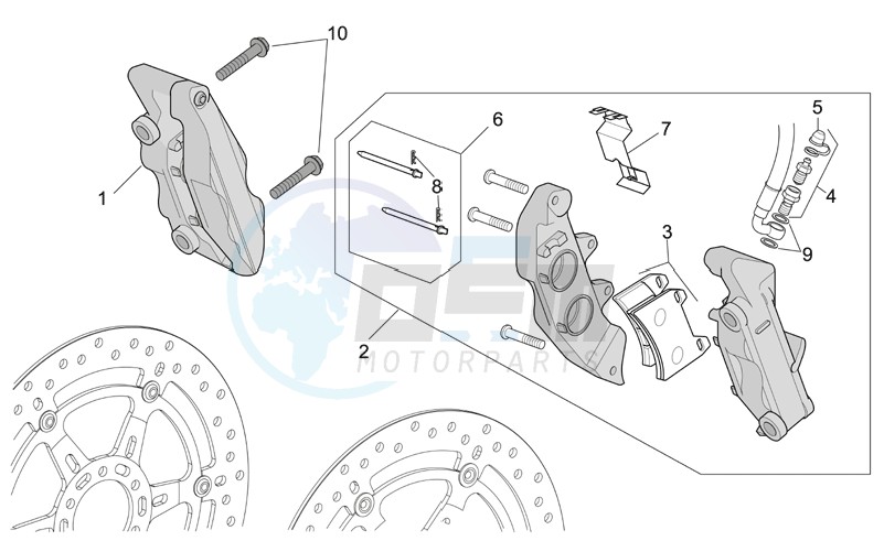 Front brake caliper II blueprint