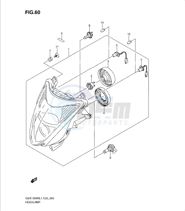 HEADLAMP (GSX1300RL1 E51) blueprint