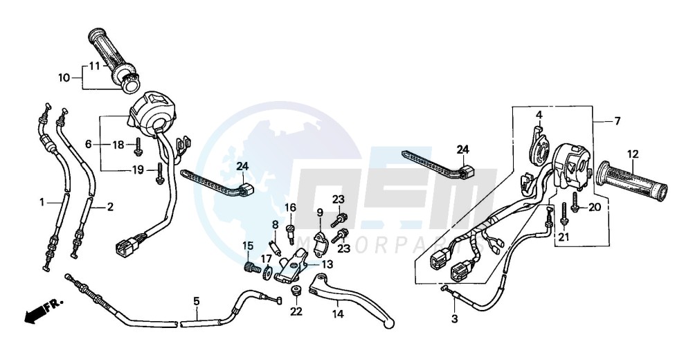 HANDLE LEVER/SWITCH/ CABLE (2) blueprint