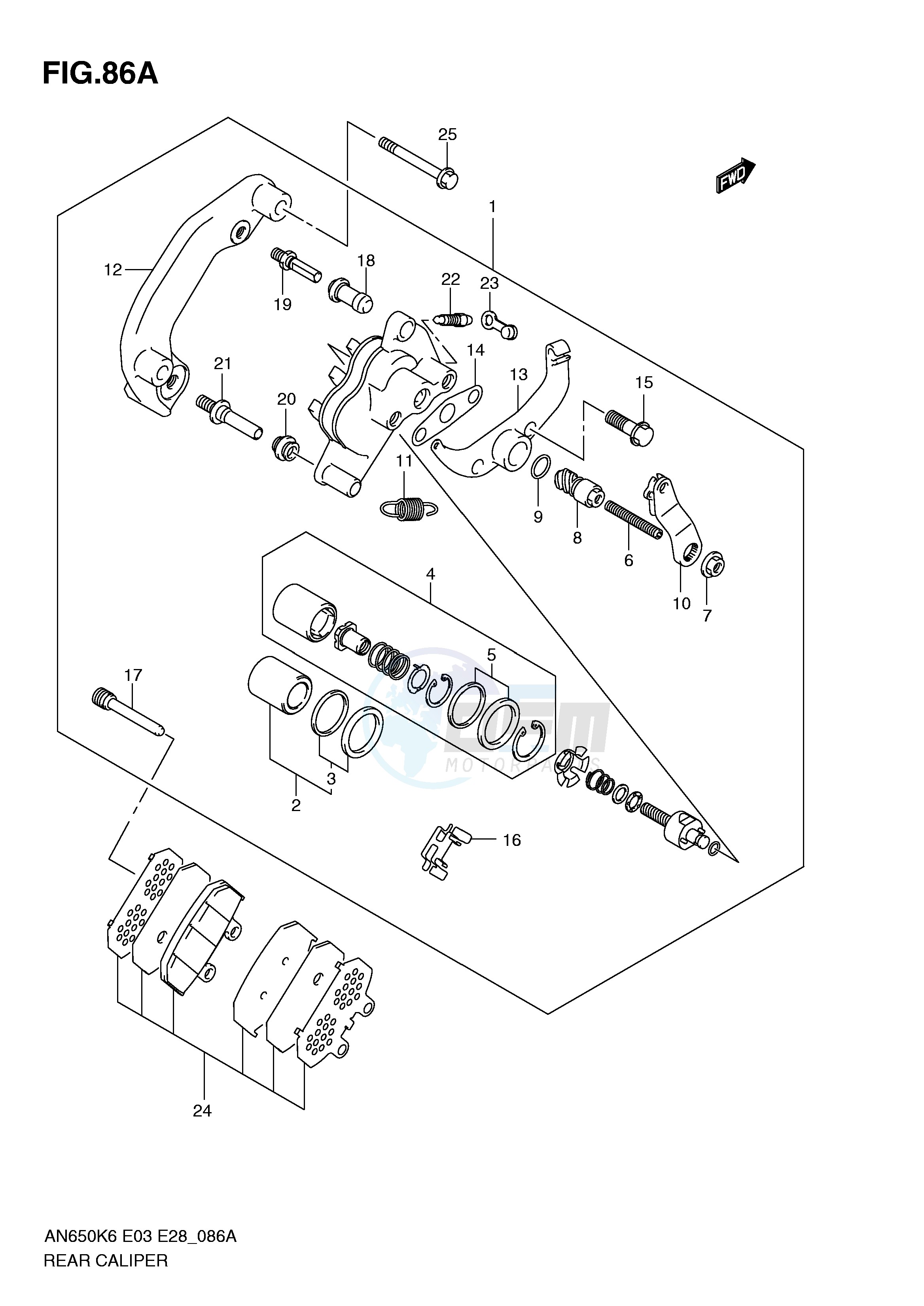 REAR CALIPER (MODEL K9 L0) blueprint