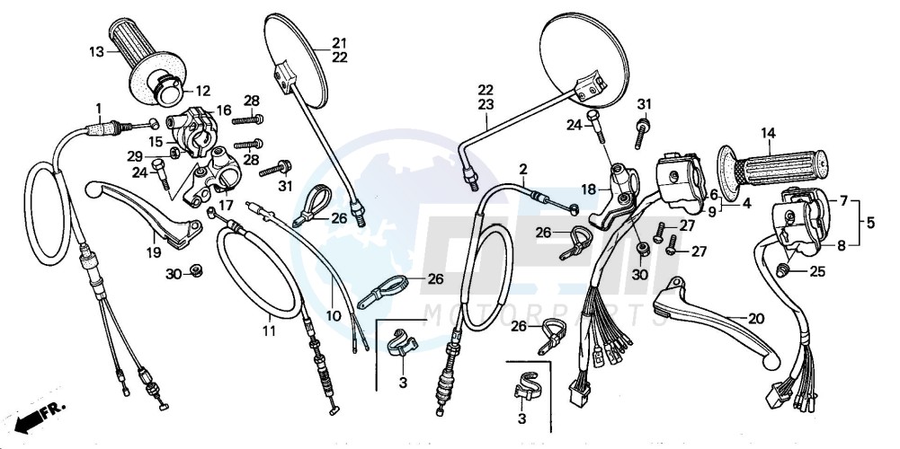 HANDLE LEVER/CABLE/ SWITCH blueprint