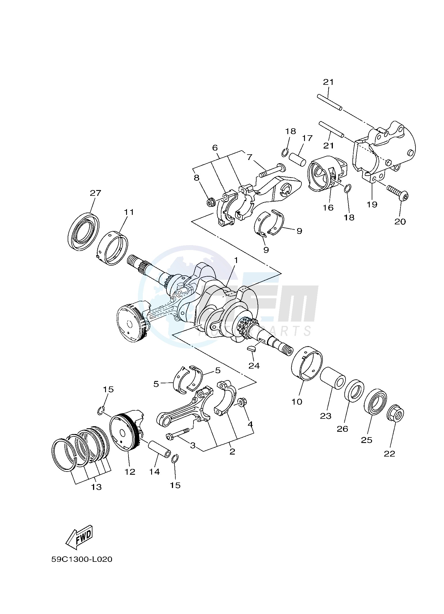 CRANKSHAFT & PISTON blueprint