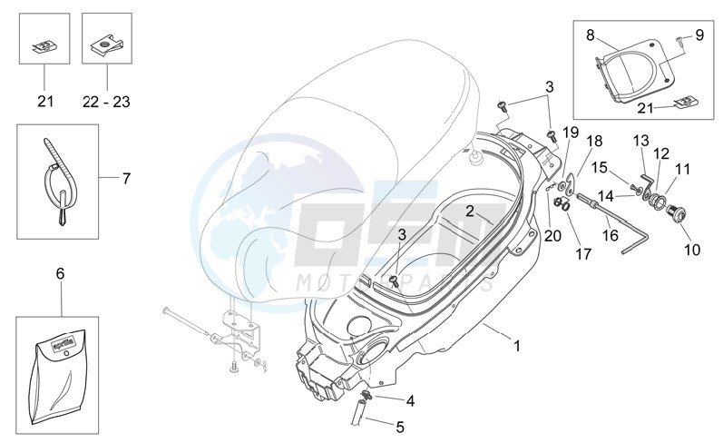 Helmet compartment blueprint