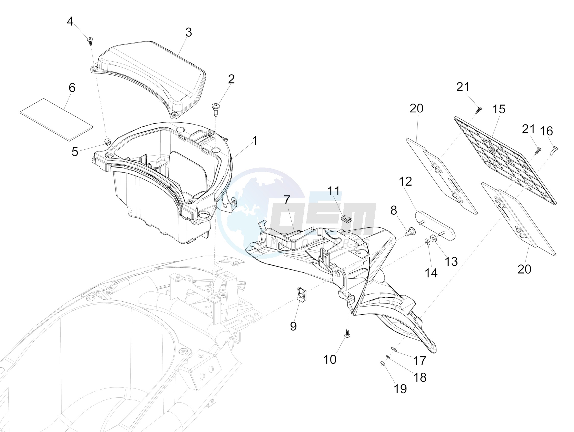 Rear cover - Splash guard blueprint