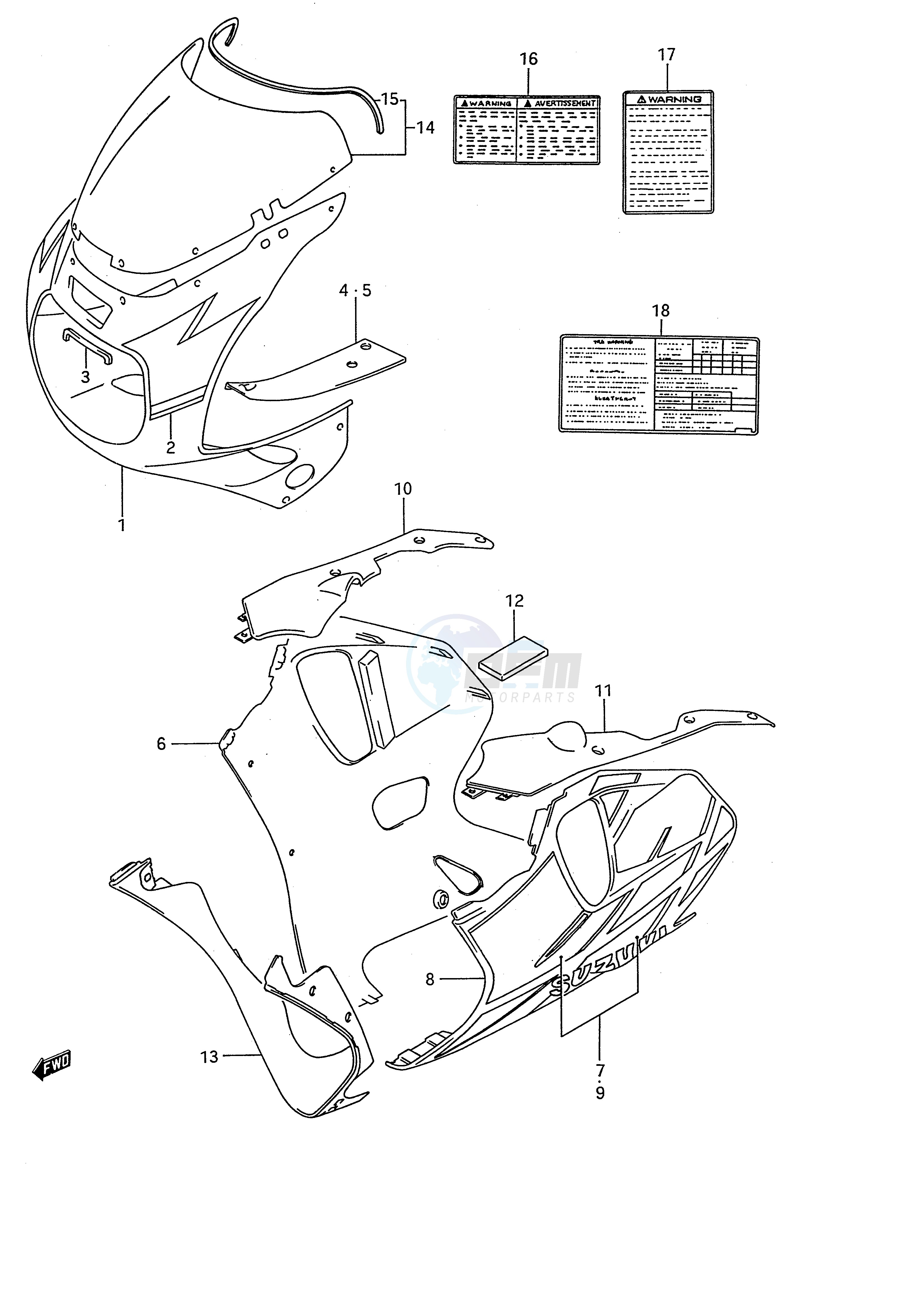 COWLING BODY (MODEL N M18,L97) blueprint