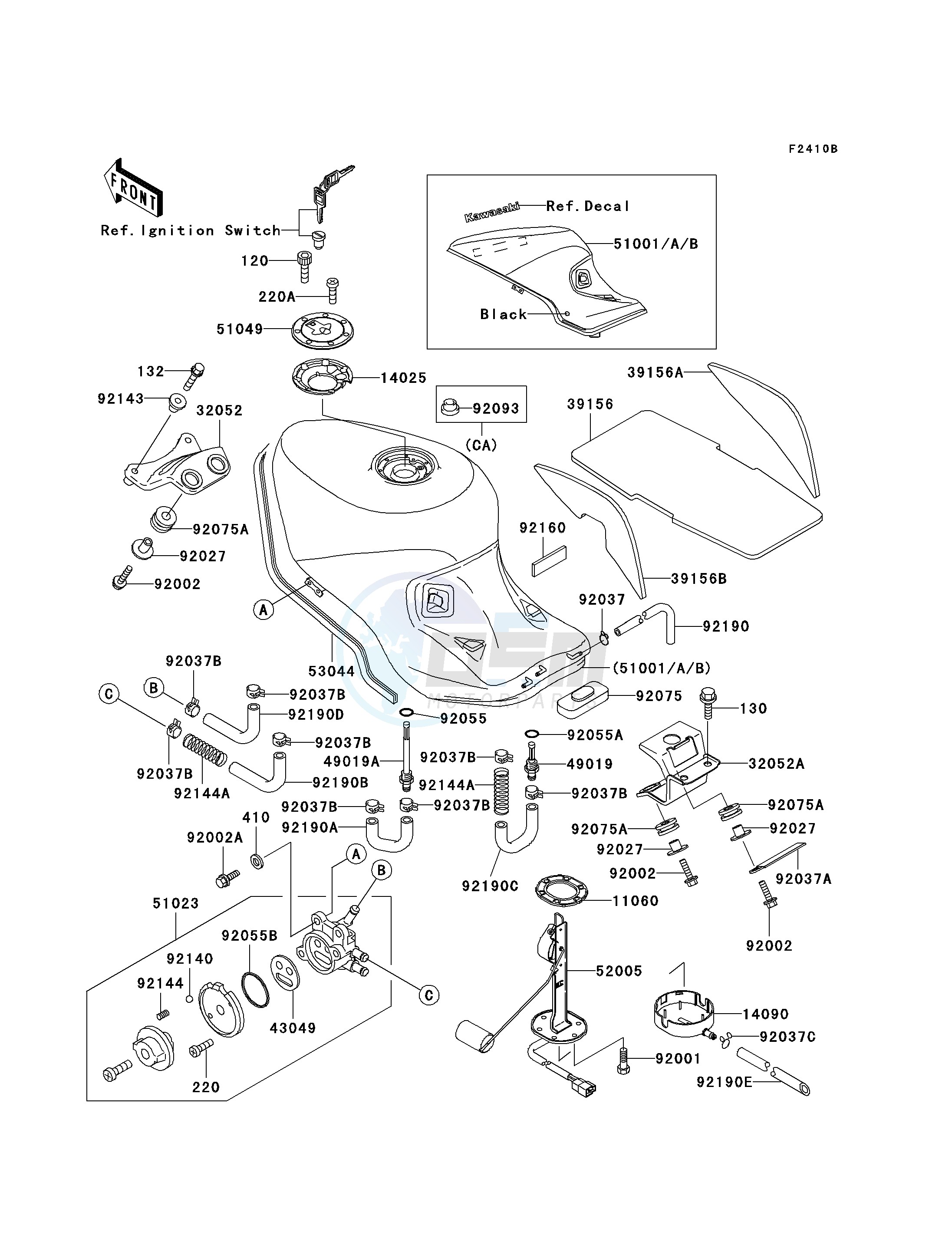 FUEL TANK -- ZX1100-D3- - blueprint