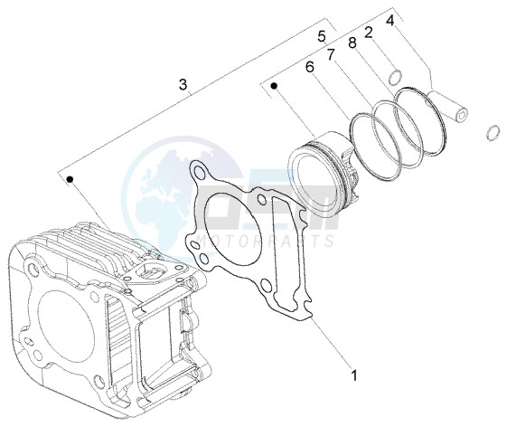 Cylinder-piston-wrist pin assy image