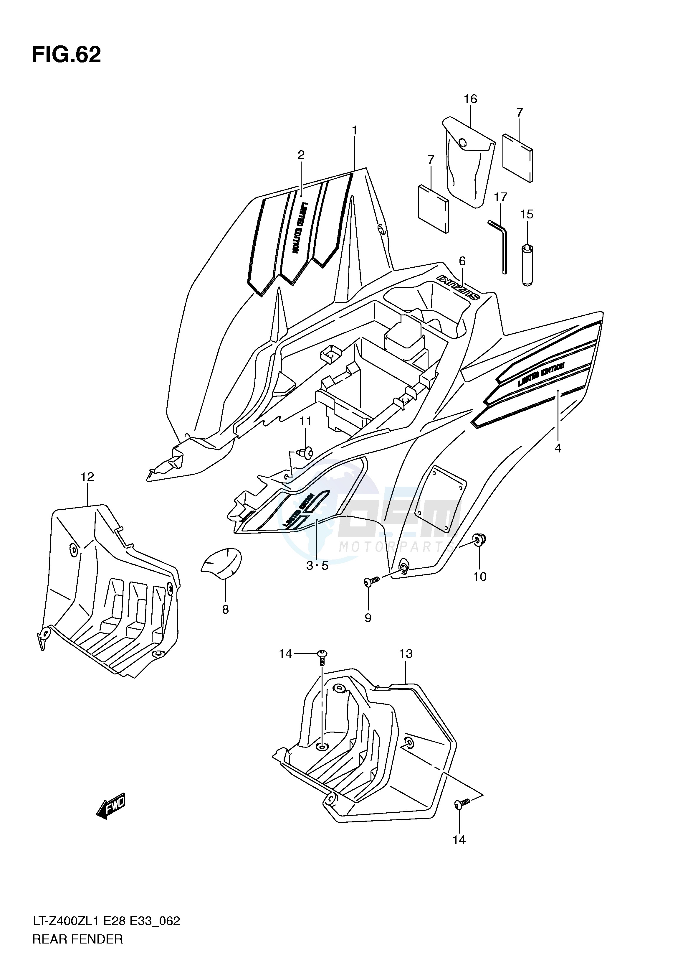 REAR FENDER (LT-Z400ZL1 E28) blueprint