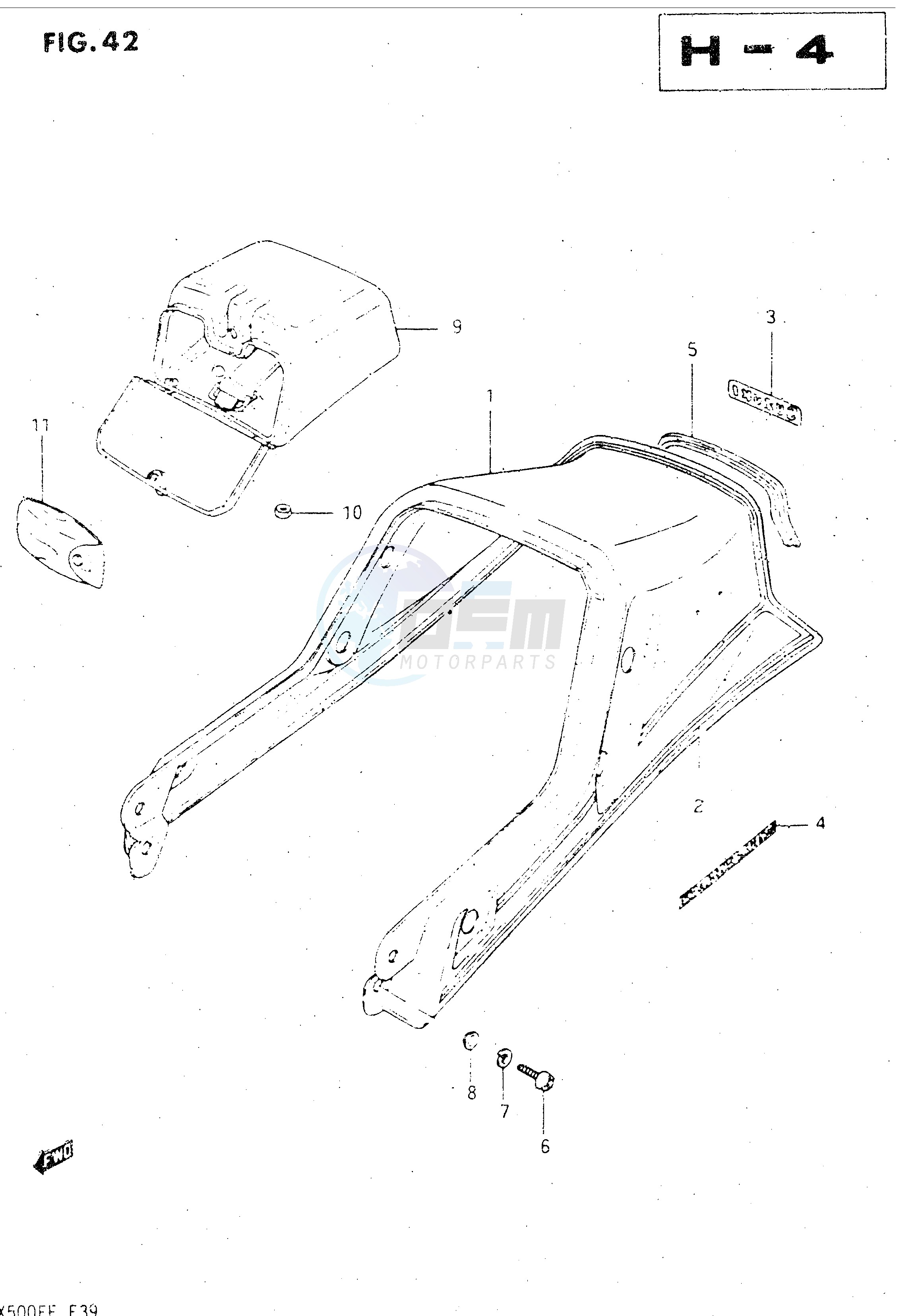 SEAT TAIL COVER (GSX500EF) blueprint