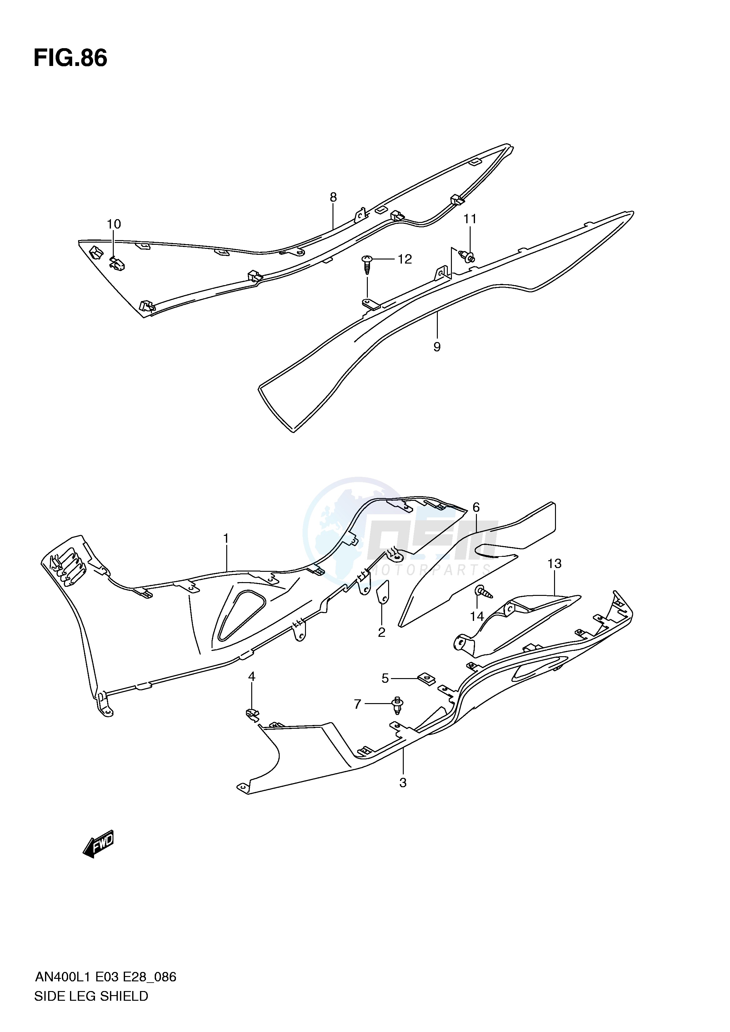 SIDE LEG SHIELD (AN400ZAL1 E33) blueprint