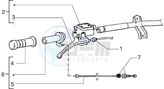 Handlebars component parts (Vehicle with rear hub brake) image