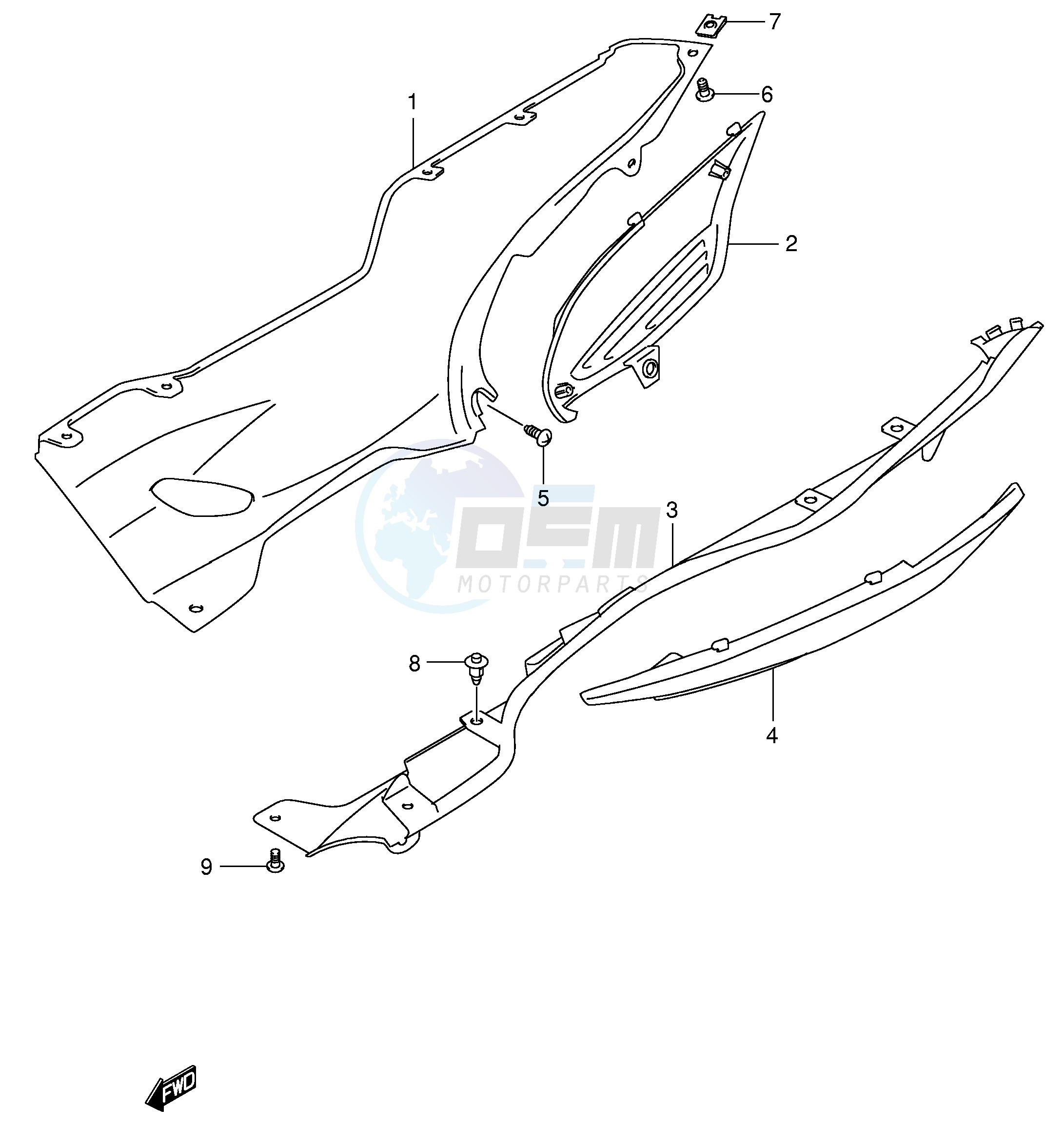 SIDE LEG SHIELD (MODEL Y) blueprint