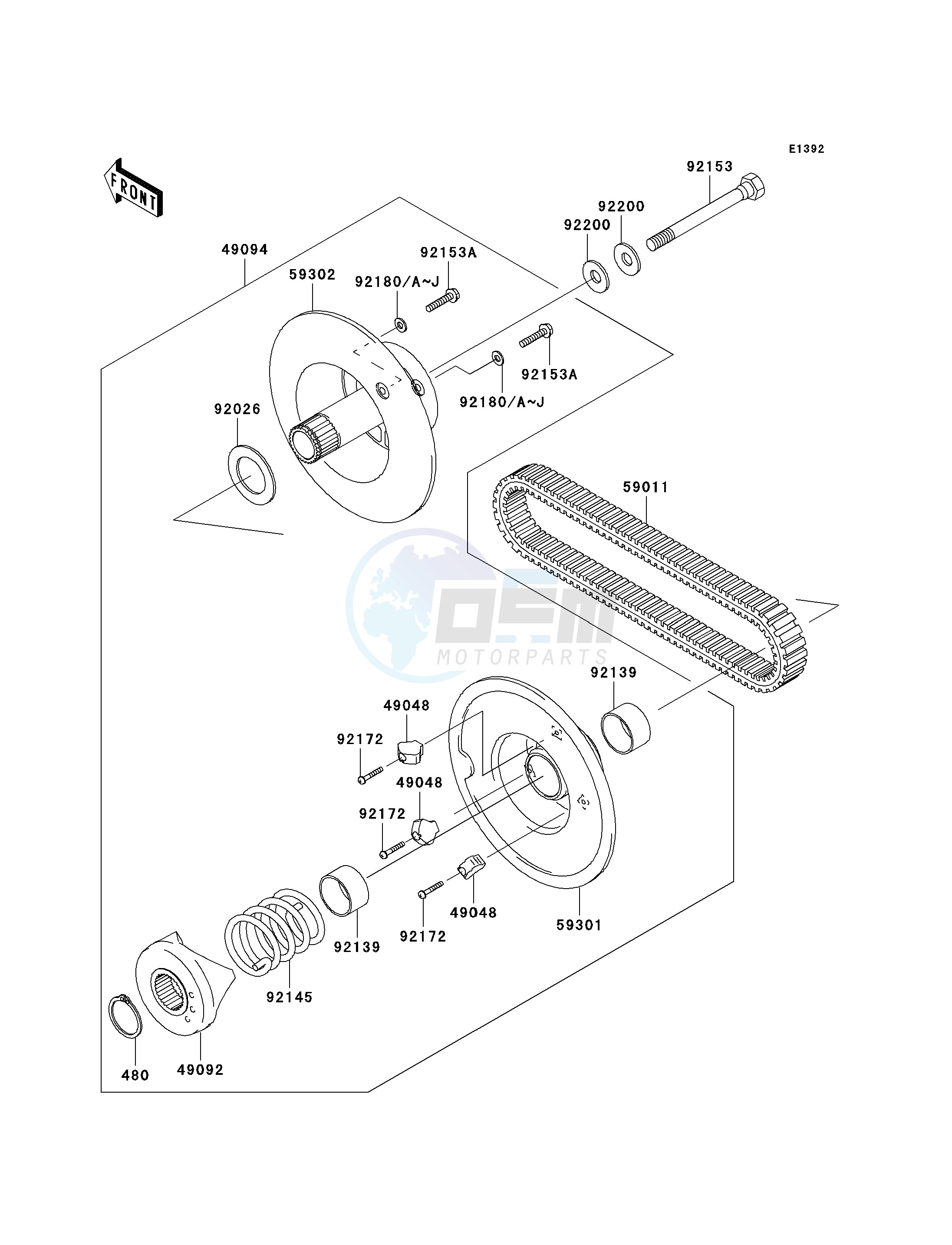 DRIVEN CONVERTER_DRIVE BELT blueprint