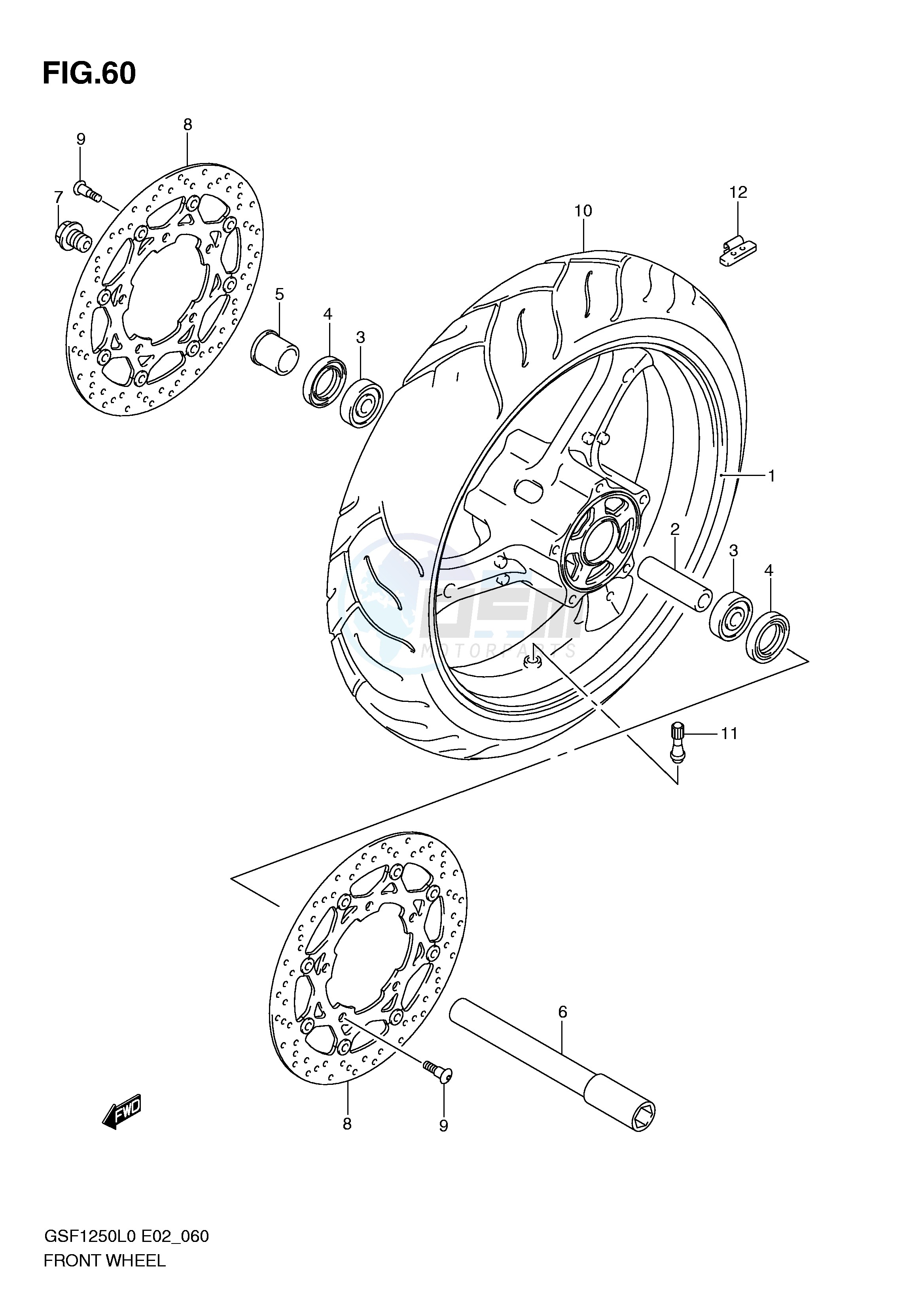 FRONT WHEEL (GSF1250L0) image