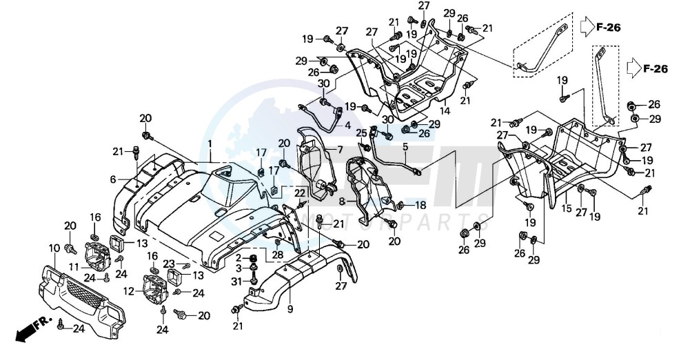 FRONT FENDER (TRX450FE) blueprint