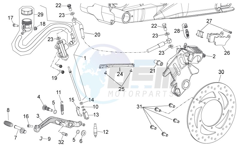 Rear brake system blueprint