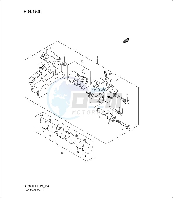 REAR CALIPER (GSX650FUL1 E21) blueprint
