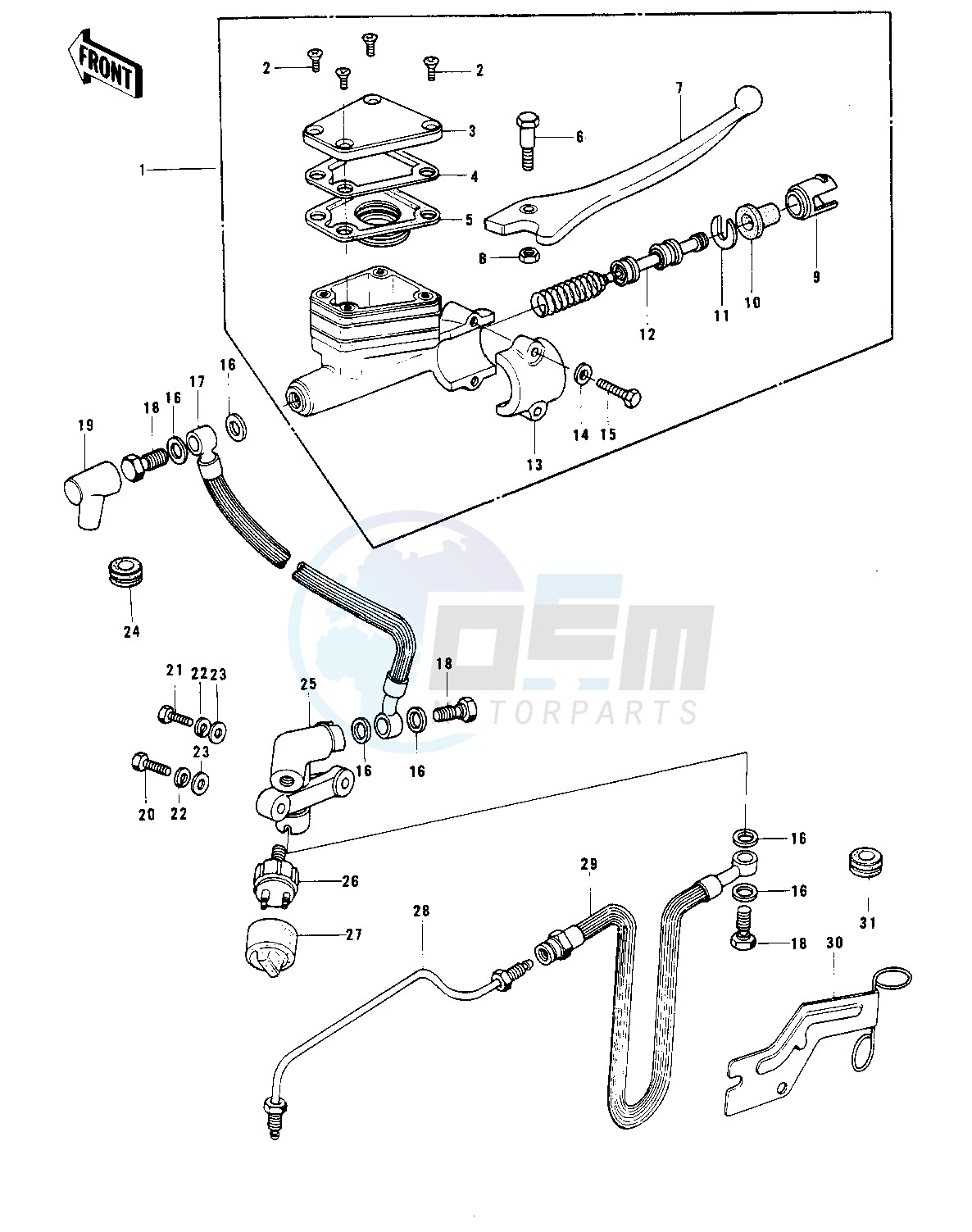 FRONT MASTER CYLINDER -- KH400-A5- - blueprint