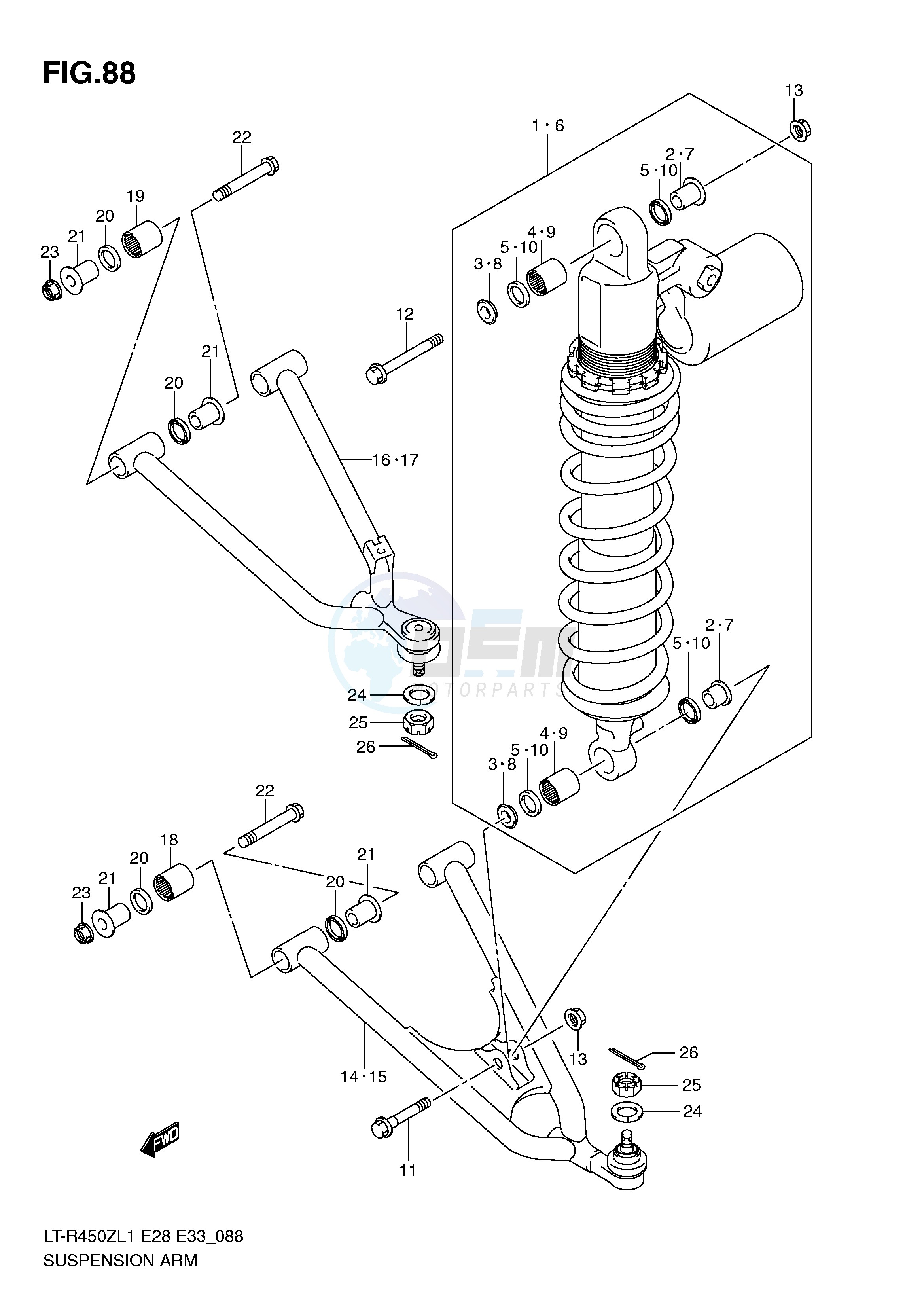 SUSPENSION ARM (LT-R450ZL1 E28) blueprint
