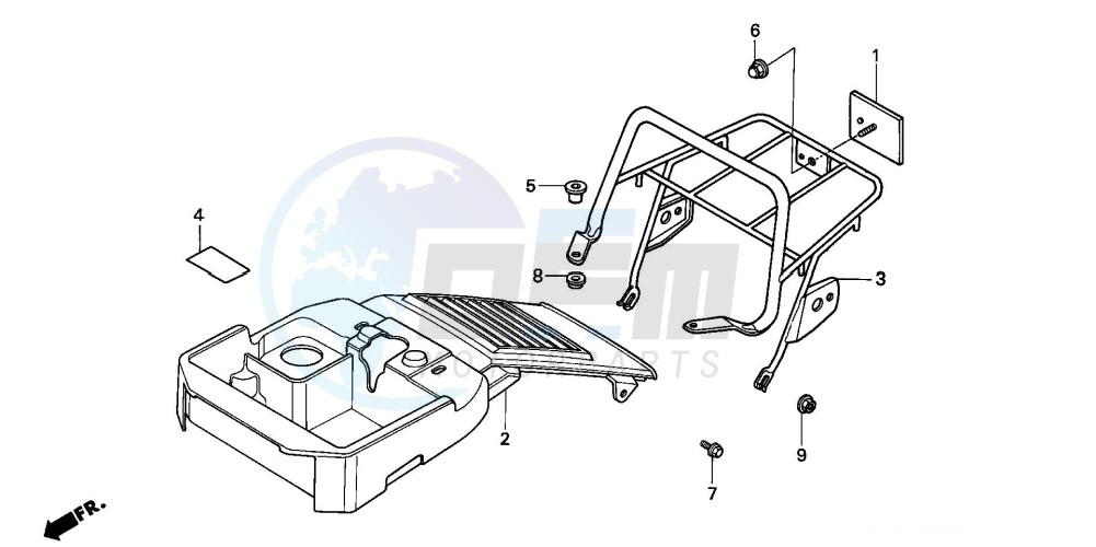 FRAME BODY REAR COVER/ LUGGAGE CARRIER blueprint