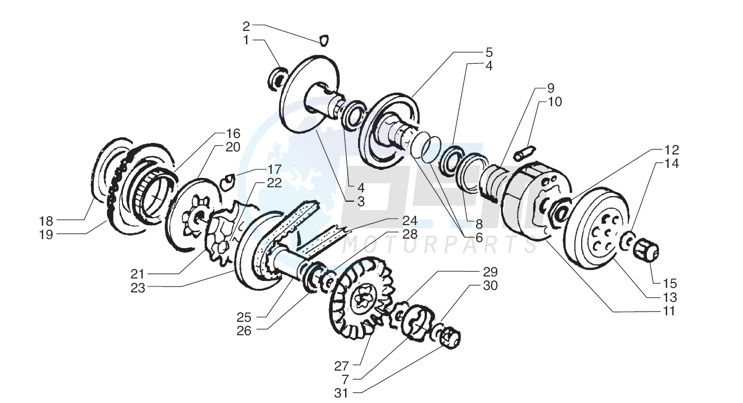 Driving pulley - Driven Pulley blueprint