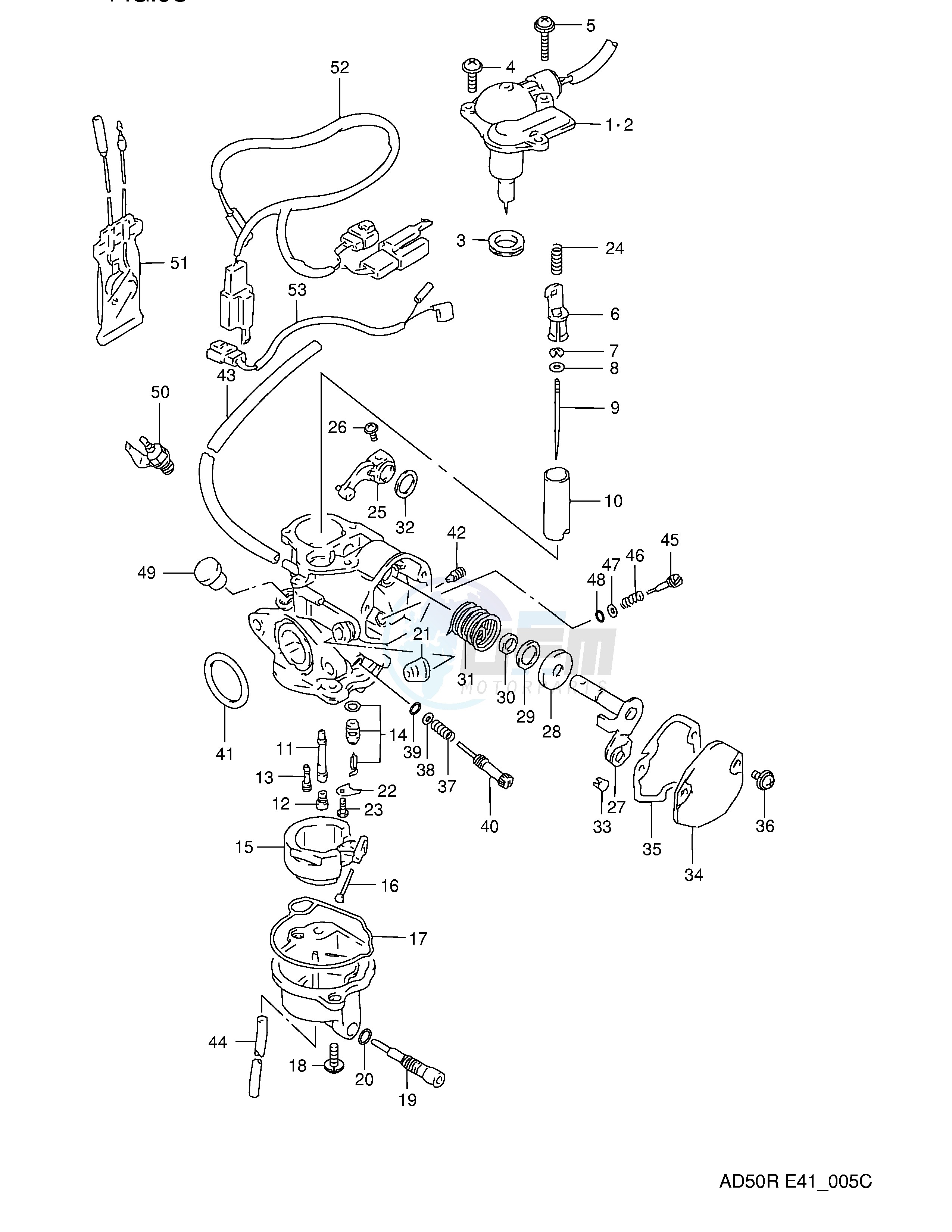 CARBURETOR (MODEL M R) blueprint