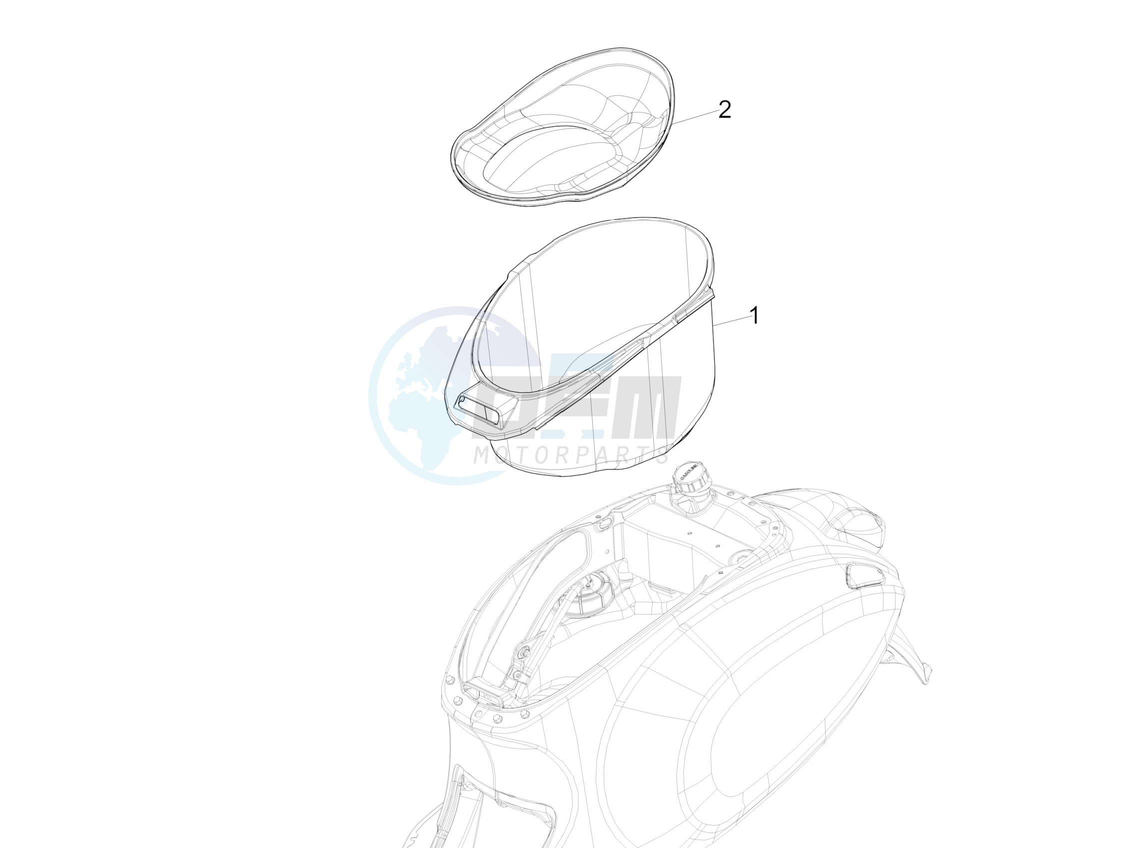 Helmet huosing - Undersaddle blueprint