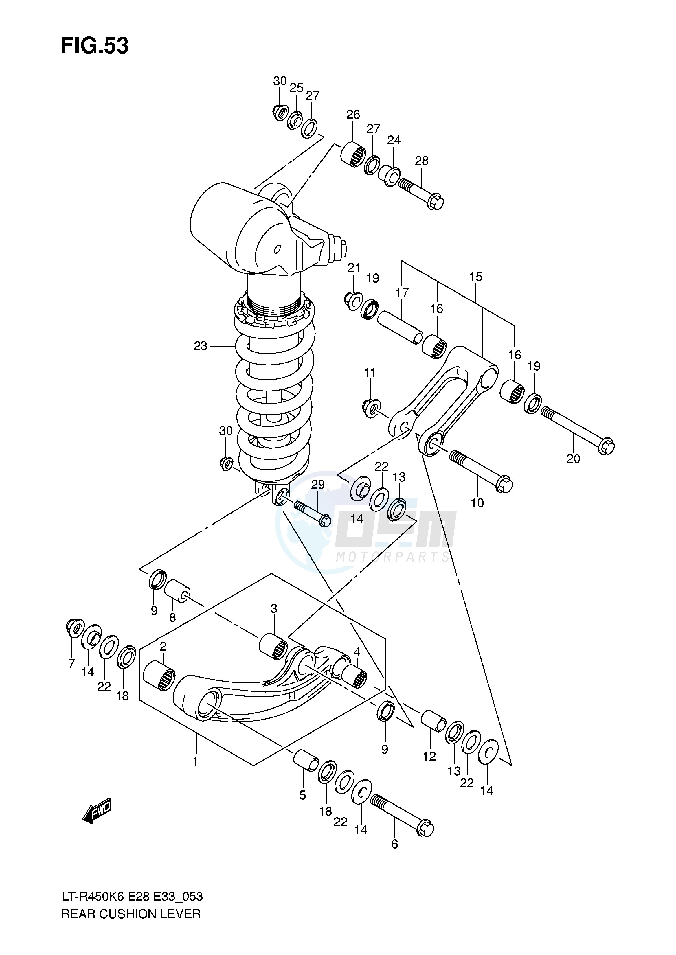 REAR CUSHION LEVER (MODEL K6 K7) blueprint