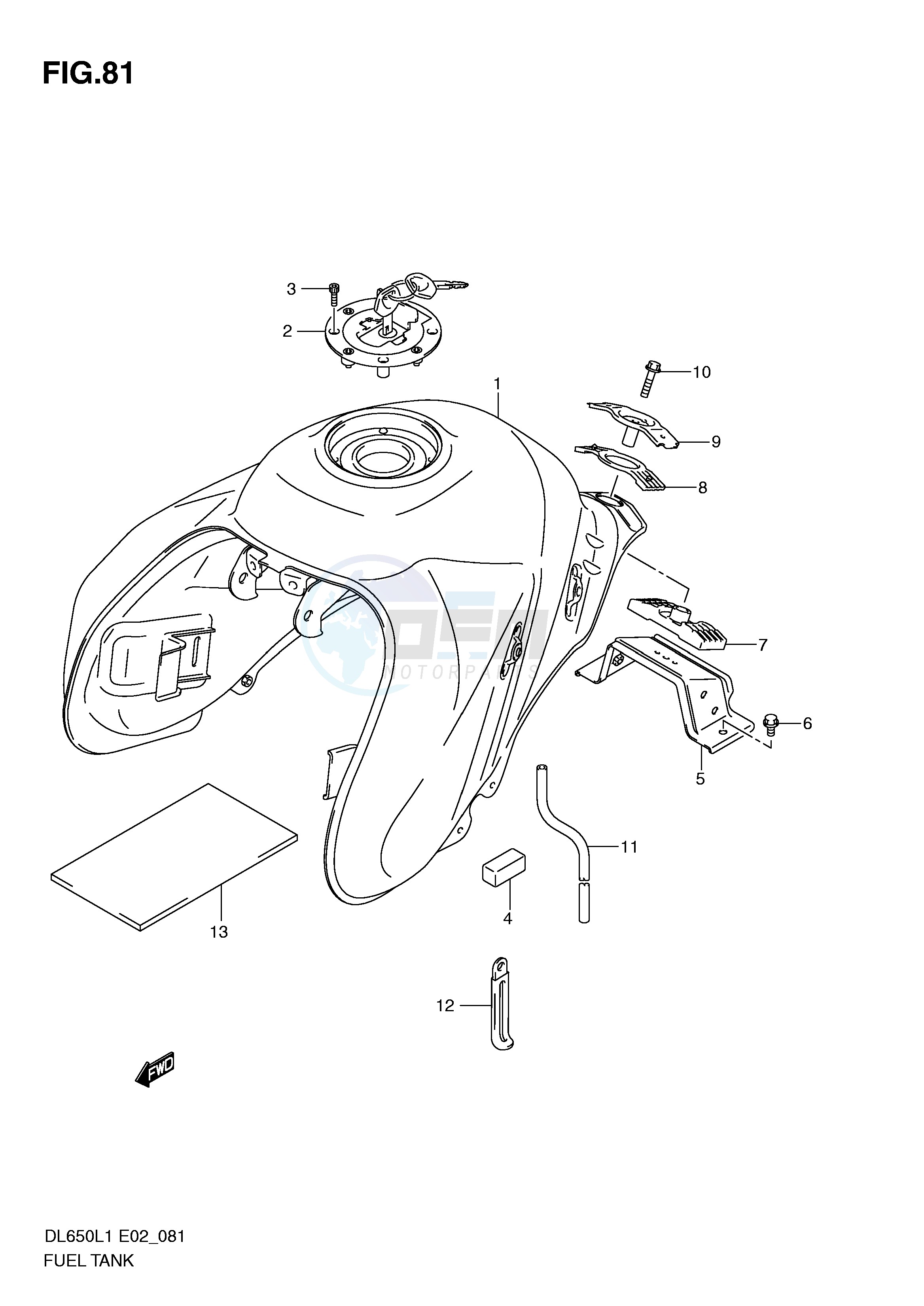 FUEL TANK (DL650AUEL1 E19) image