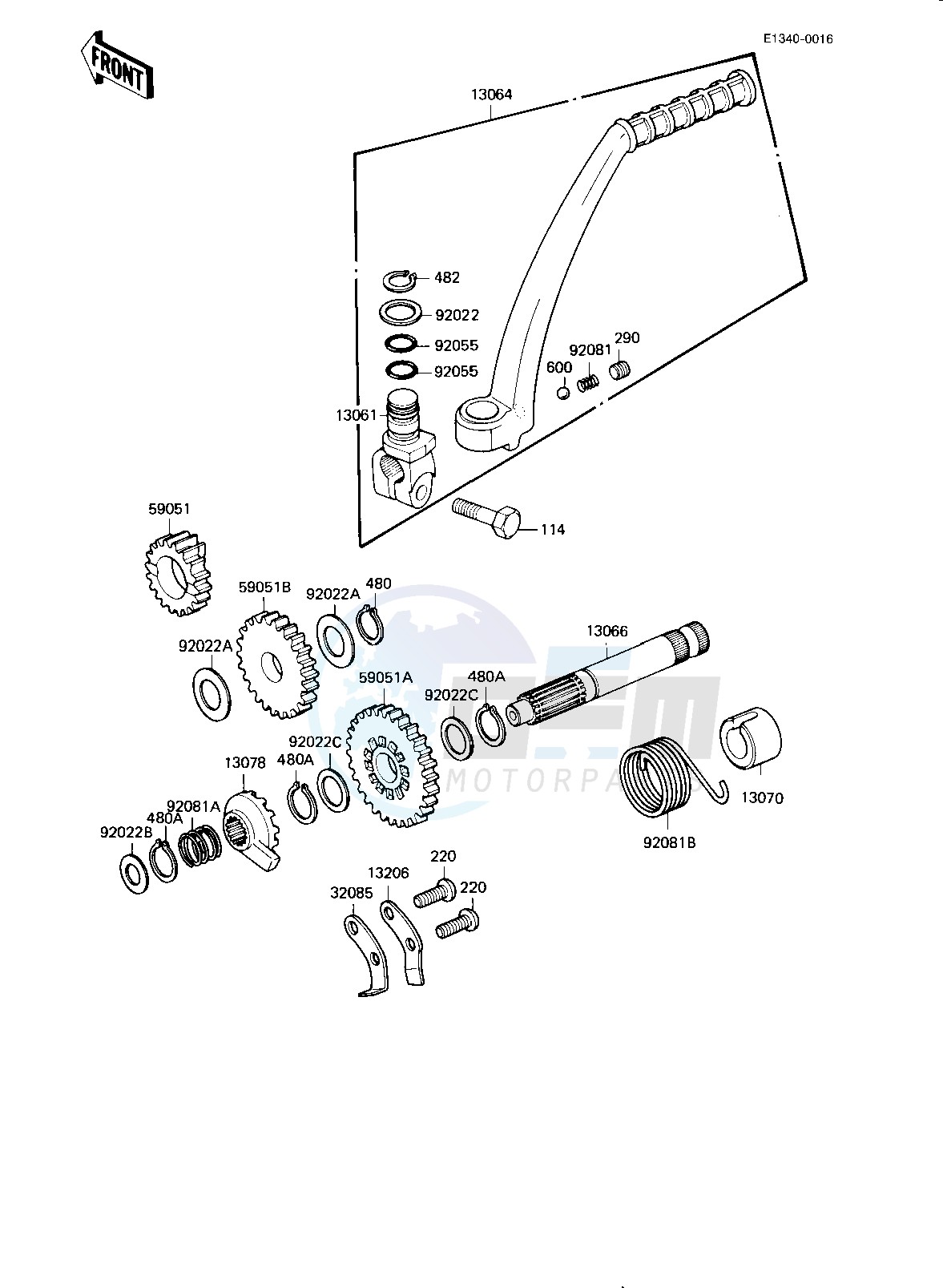 KICKSTARTER MECHANISM -- 82-83 KE175-D4_D5- - image