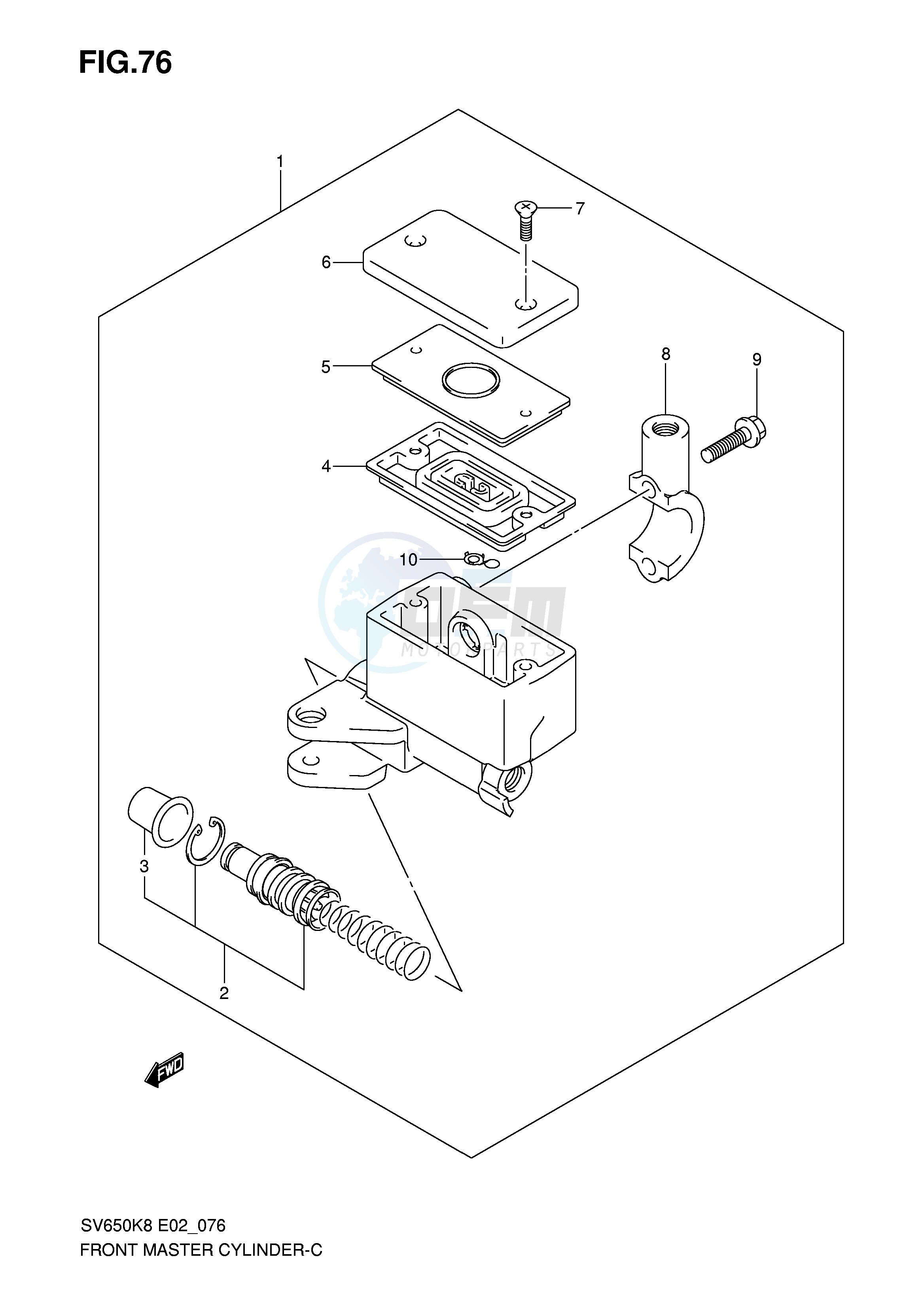 FRONT MASTER CYLINDER (SV650AK8 UAK8 AK9 UAK9) image