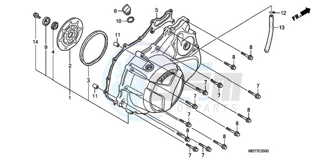 RIGHT CRANKCASE COVER blueprint