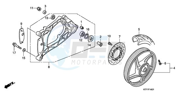 REAR WHEEL/SWINGARM (SH1259/1509) blueprint