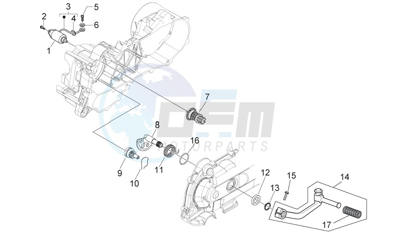 Kick-start gear - starter motor image