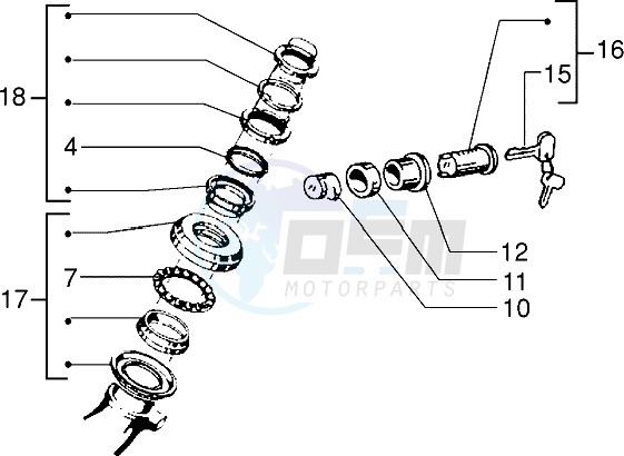 Steering bearing ball tracks-security lock image
