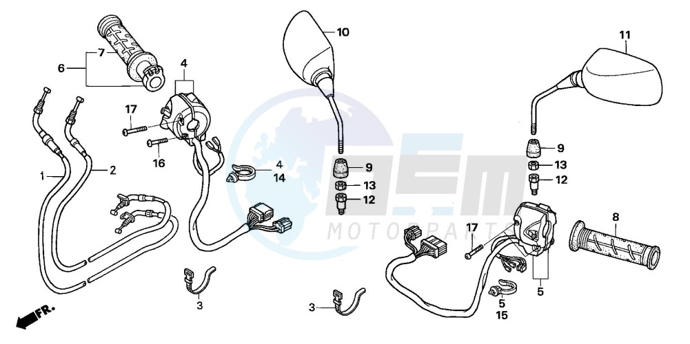 SWITCH/CABLE/MIRROR (NSS250EX) blueprint