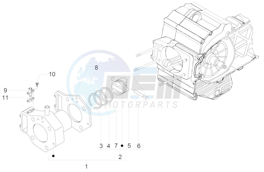 Cylinder-piston-wrist pin unit image