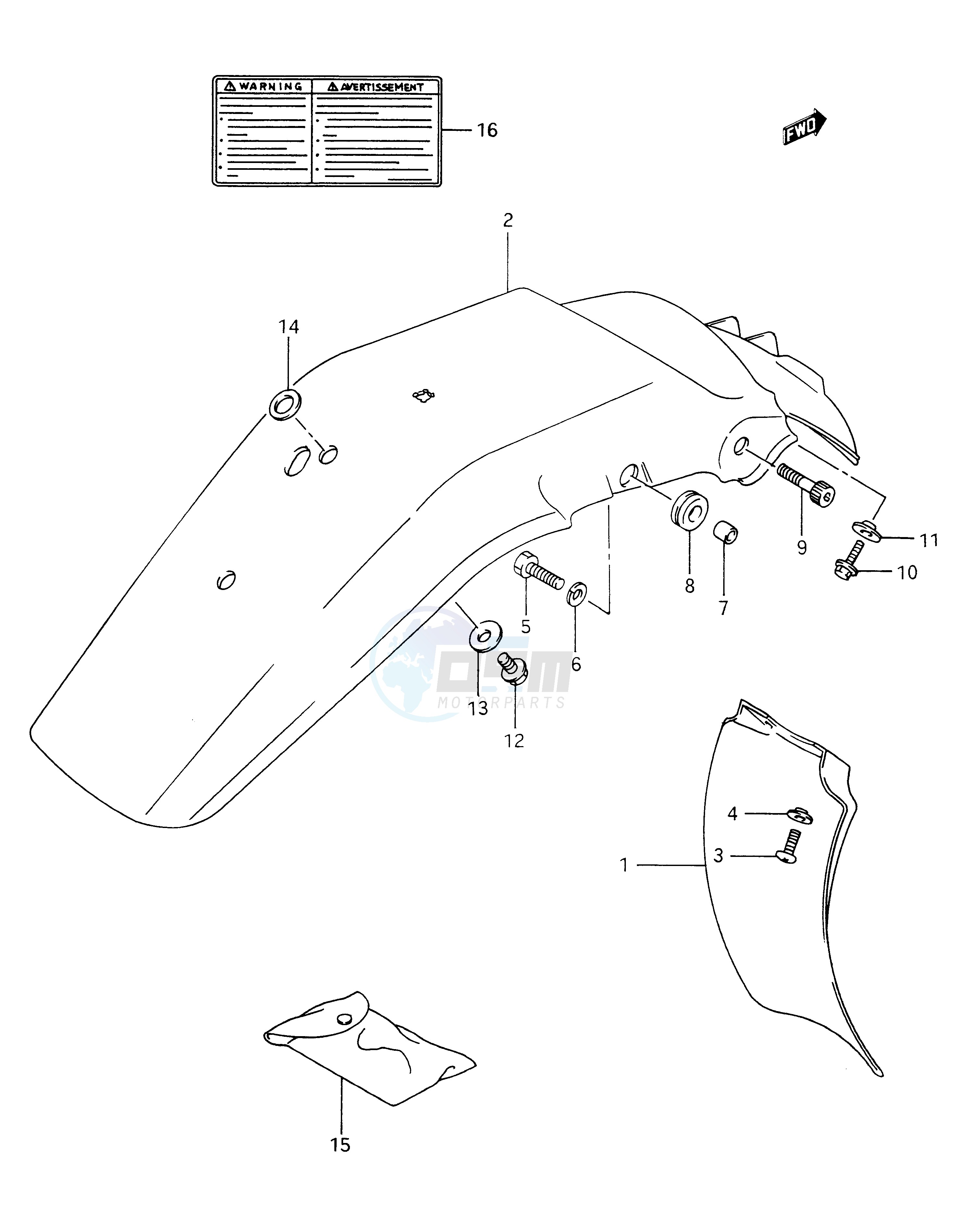 REAR FENDER - LABEL (MODEL L M N P) blueprint