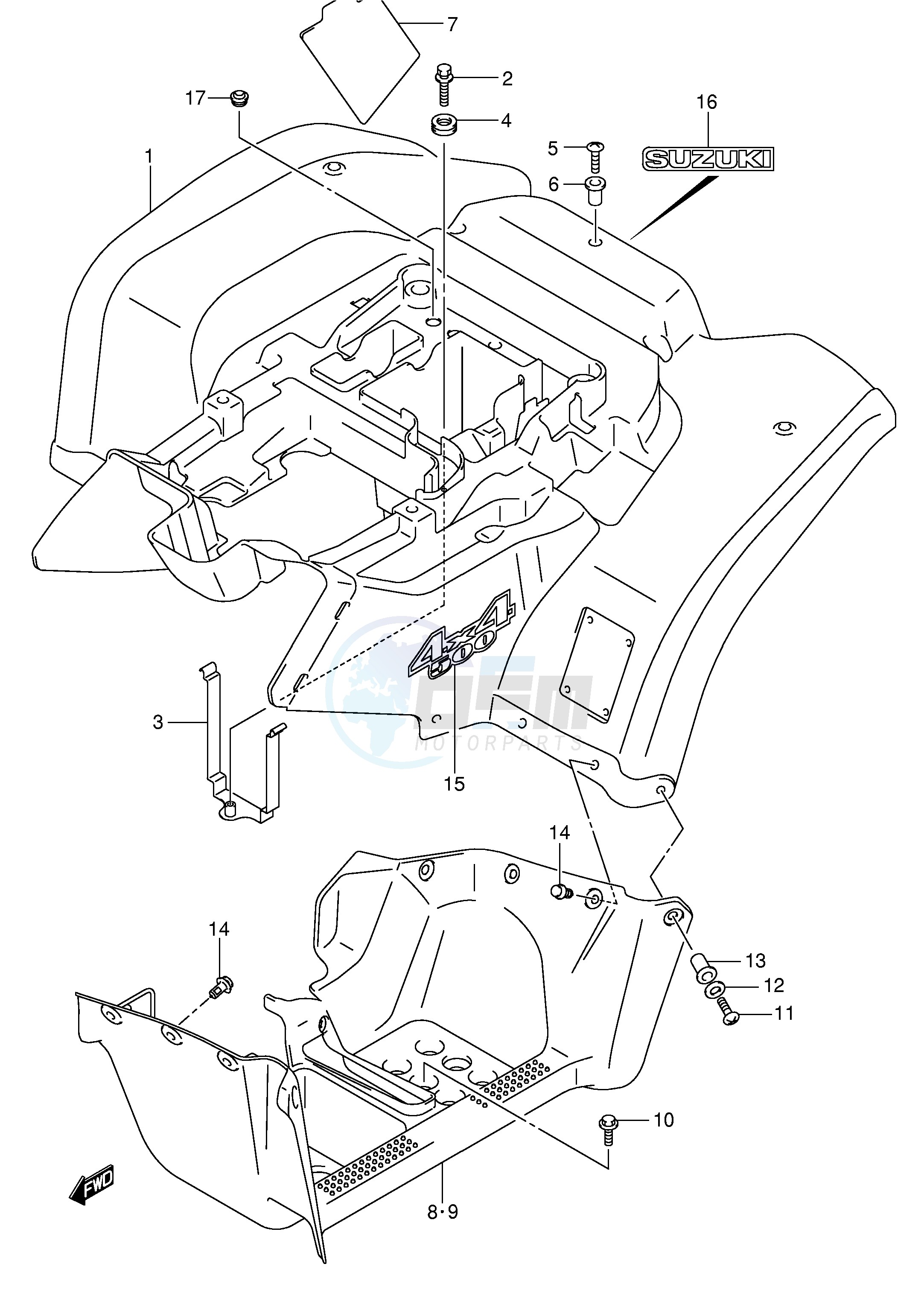 REAR FENDER (MODEL K5 K6) blueprint