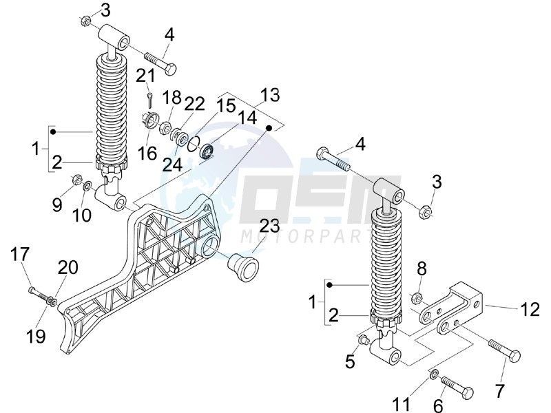 Rear suspension - Shock absorbers image