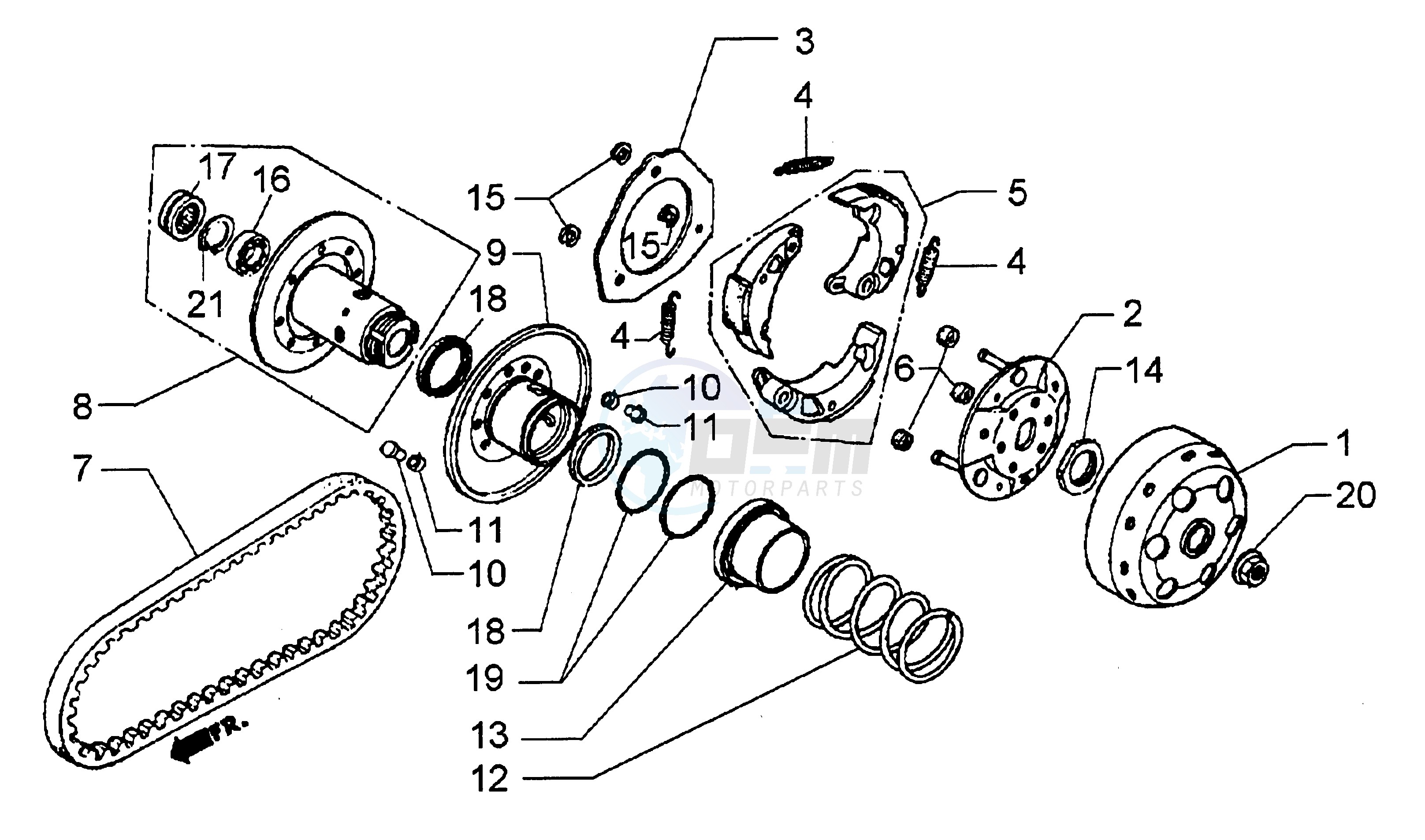 Driven pulley shaft image