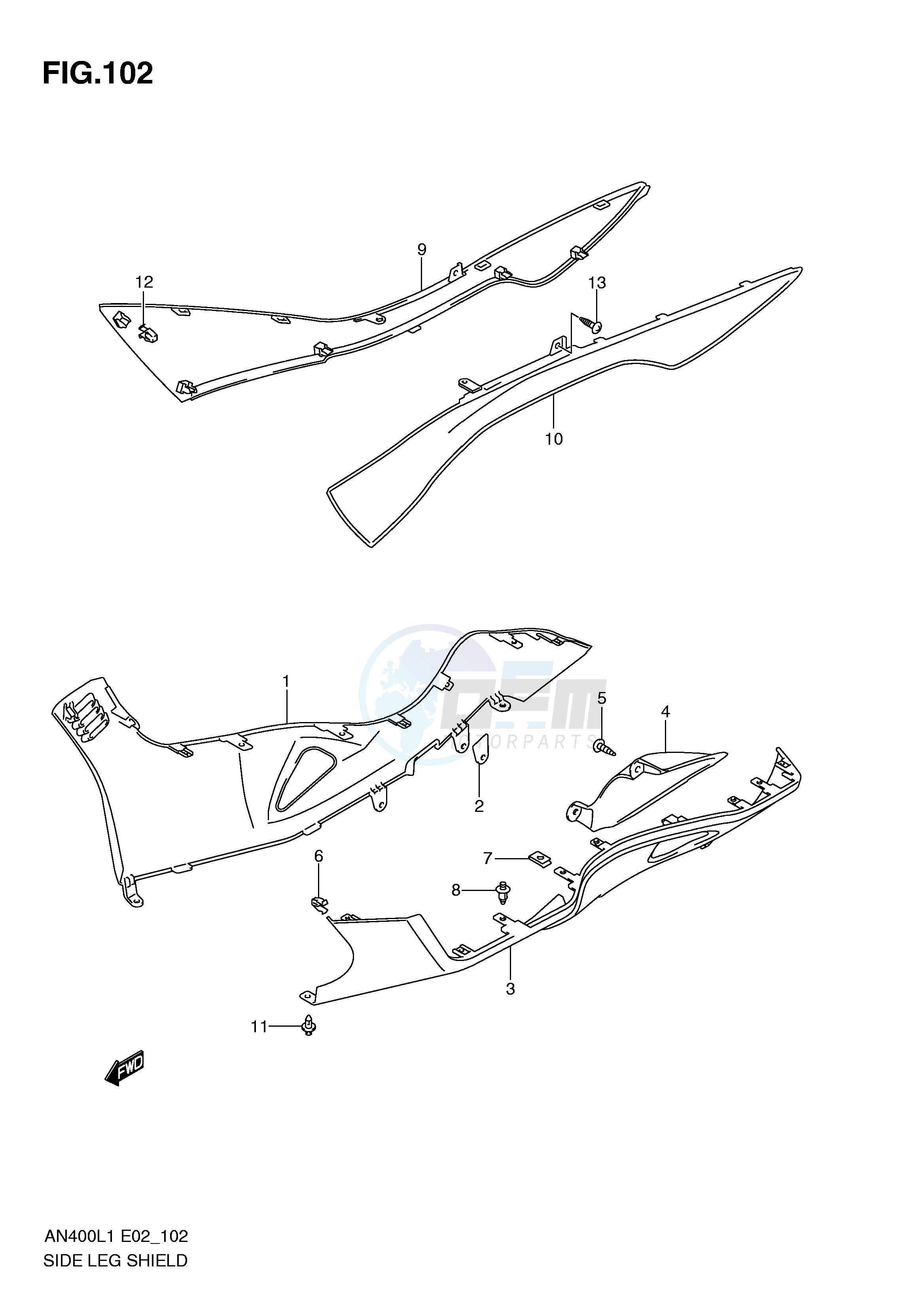 SIDE LEG SHIELD (AN400AL1 E19) blueprint