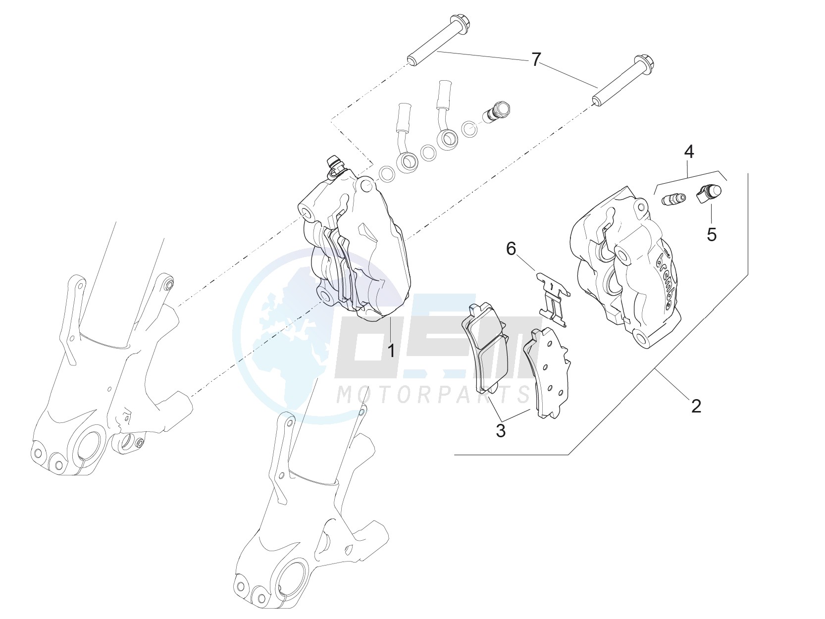 Front brake caliper blueprint